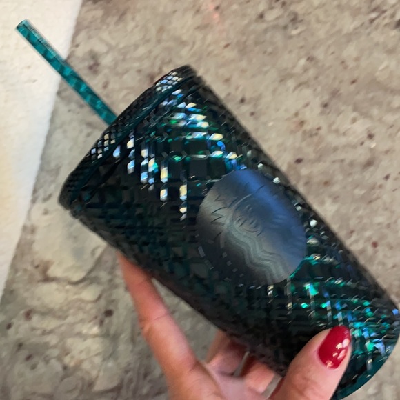 Set of 3 Starbucks Jewel Cold Cup Holiday 2021 Tumblers NEW peach, red, green - Picture 5 of 17